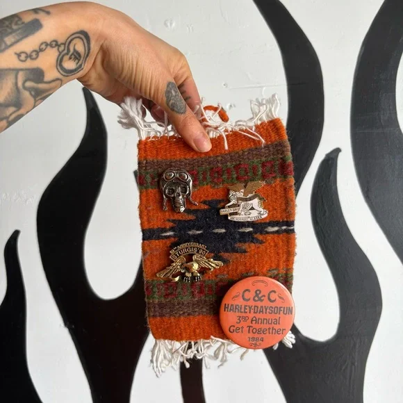 Vintage Harley-Davidson Pin Set - Black, Silver, Gold - Picture 5 of 5